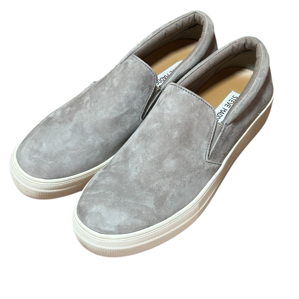 Steve Madden Gray Suede Slip-On Loafers